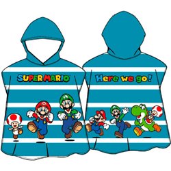 PONCHO TOALLA HERE WE GO SUPER MARIO BROS MICROFIBRA