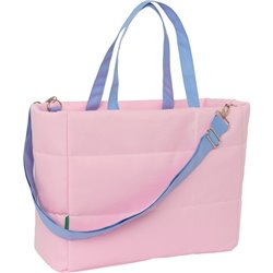 BOLSO CON BOLSILLO PARA PORTATIL 14,1 BENETTON "PINK"