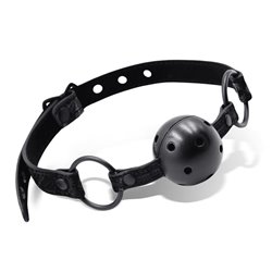 Breathable Gag Ball Sapphire Vegan Leather