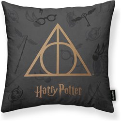 FUNDA DE COJÍN 100% ALGODÓN 45X45CM MODELO DEATHLY HALLOWS A