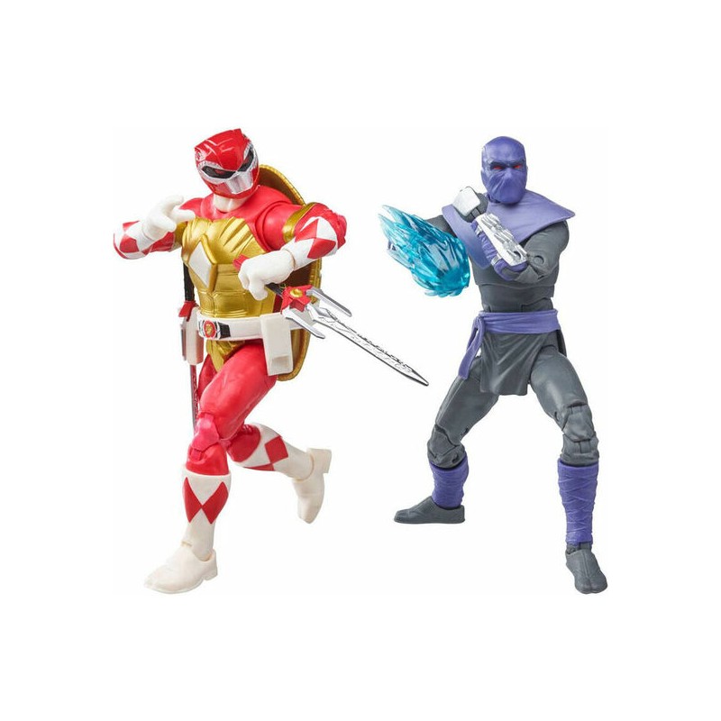 BLISTER FIGURAS RAPHAEL + FOOT SOLDIER TOMMY TORTUGAS NINJA POWER RANGERS 15CM