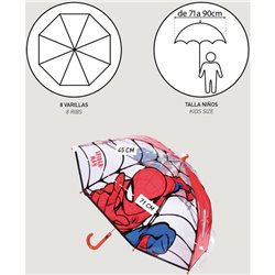 PARAGUAS MANUAL POE BURBUJA SPIDERMAN RED