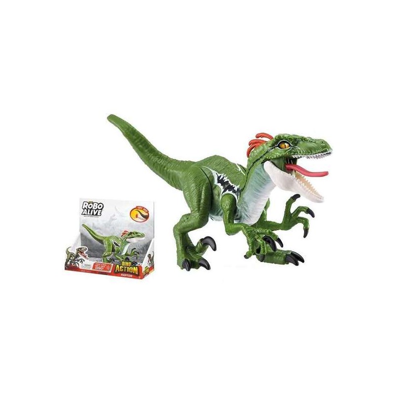 FIGURA DINOSAURIO VELOCIRAPTOR ROBO ALIVE, DINO ACTION, 26X15X8CM