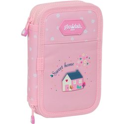 PLUMIER DOBLE PQÑO 28 PCS RECICLADO GLOWLAB KIDS "SWEET HOME"