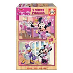 2 PUZZLES DE MADERA DE 25 PIEZAS MINNIE MOUSE "ME TIME"