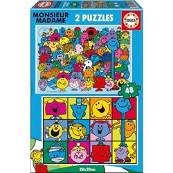 MONSIEUR MADAME PUZZLE DOBLE 2X48 PIEZAS