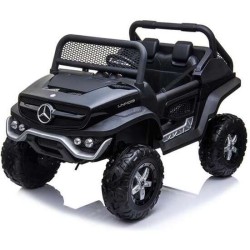 COCHE MERCEDES UNIMOG BLACK BATERIA 12V 128X86X84CM RUNRUNTOYS