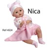 MUÑECA REBORN NICA LLORONA CON OJO MOVIBLE, JERSEY CON GASA 46 CM (1.500 GR)