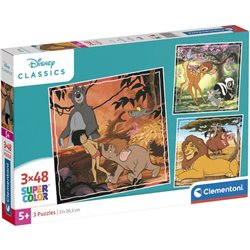 PUZZLE CLASSICS DISNEY 3X48PZS