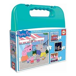 MALETIN CON 4 PUZZLES PEPPA PIG "COSY CORNER"