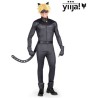 DISFRAZ ADULTO CAT NOIR( CHAQUETA , PANTALÓN, CINTURÓN, GUANTES, ANTIFAZ, PELUCA Y ANILLO). TALLA M/L