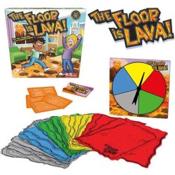 JUEGO FLOOR IS LAVA. EL DIVERTIDO Y DINÁMICO JUEGO DE SALTAR LA LAVA. INCLUYE 27 TARJETAS DE DESAFIO.