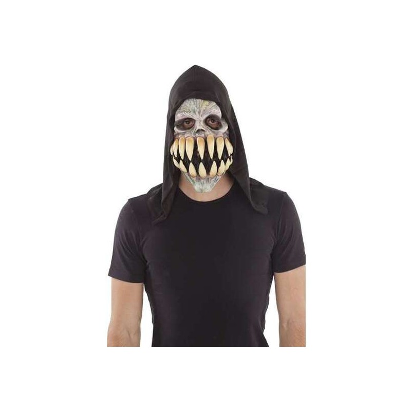 SKULL LATEX MASK WITH HOOD ONE SIZE