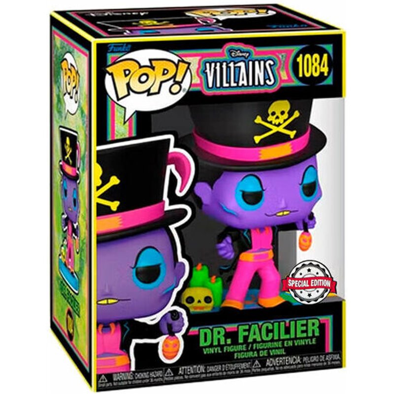 FIGURA POP DISNEY VILLAINS DR. FACILIER BLACK LIGHT EXCLUSIVE