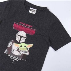 CAMISETA CORTA SINGLE JERSEY PUNTO THE MANDALORIAN BLACK