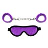 Rimba Bondage Play Handcuffs and Eyemask Purple