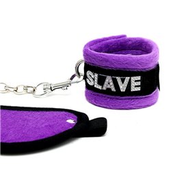 Rimba Bondage Play Handcuffs and Eyemask Purple