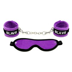 Rimba Bondage Play Handcuffs and Eyemask Purple