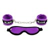 Rimba Bondage Play Handcuffs and Eyemask Purple