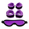 Rimba Bondage Play Handcuffs, Foot Cuffs and Mask Purple