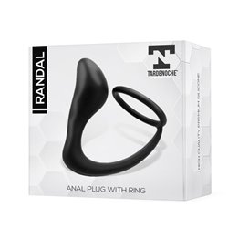 Randal Butt Plug with Penis Ring Silicone Black