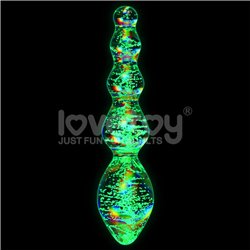 Glow in the Dark Glass Dildo Dark Twilight Gleam Tantalizing Orbs