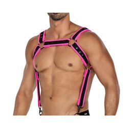 H4RNESS05 Chest Harness Neon HotPink One size