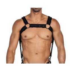 H4RNESS05 Chest Harness Neon Black One Size