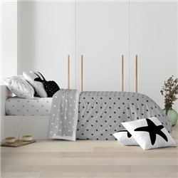 FUNDA NÓRDICA 100% ALGODÓN MODELO GALILEA GRIS PARA CAMA DE 260X240 CM.