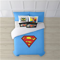 FUNDA NÓRDICA CON BOTONES 100% ALGODÓN MODELO SUPERMAN PARA CAMA DE 80 (140X200 CM.)