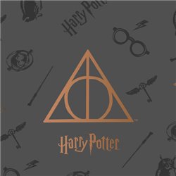 FUNDA NÓRDICA CON BOTONES 100% ALGODÓN MODELO DEATHLY HALLOWS PARA CAMA DE 150/160 (240X240 CM)