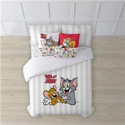 FUNDA NÓRDICA CON BOTONES 100% ALGODÓN MODELO TOM & JERRY BASIC PARA CAMA DE 150/160 (240X240 CM)