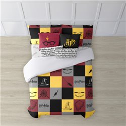 FUNDA NÓRDICA CON BOTONES 100% ALGODÓN MODELO HOGWARTS CUADROS PARA CAMA DE 180 (260X240 CM)