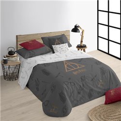 FUNDA NÓRDICA CON BOTONES 100% ALGODÓN MODELO DEATHLY HALLOWS PARA CAMA DE 180 (260X240 CM)