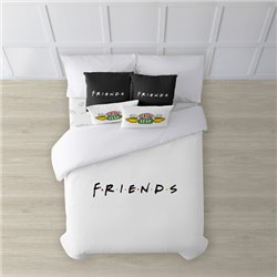 FUNDA NÓRDICA CON BOTONES 100% ALGODÓN MODELO FRIENDS PARA CAMA DE 120 (200X200 CM.)