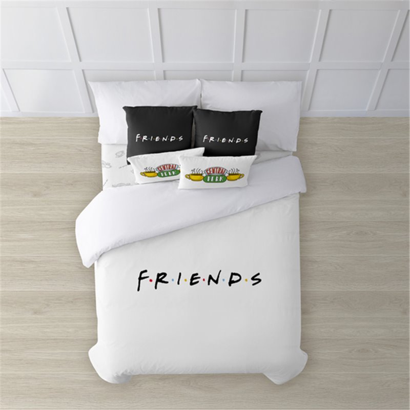 FUNDA NÓRDICA CON BOTONES 100% ALGODÓN MODELO FRIENDS PARA CAMA DE 120 (200X200 CM.)