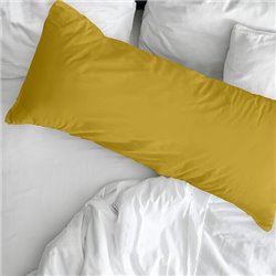 FUNDA DE ALMOHADA 100% ALGODÓN LISO MUSTARD DE 90 CM.