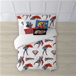 FUNDA NÓRDICA CON BOTONES 100% ALGODÓN MODELO MAN OF STEEL PARA CAMA DE 135/140 (220X240 CM)