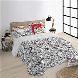 FUNDA NÓRDICA CON BOTONES 100% ALGODÓN MODELO TOM & JERRY BLACK & WITHE PARA CAMA DE 135/140 (220X240 CM)