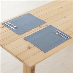 PACK 2 UNIDADES MANTEL INDIVIDUAL HIDROFUGADO ANTIMANCHAS LINO 100% DENIM BLUE