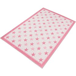 ALFOMBRA DE POLIESTER ESTAMPADA 80 X 120CM MODELO PINKREDSTARS MULTICOLOR