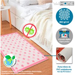 ALFOMBRA DE POLIESTER ESTAMPADA 80 X 120CM MODELO PINKREDSTARS MULTICOLOR