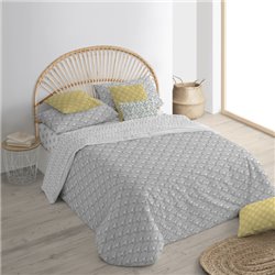 FUNDA NÓRDICA 100% ALGODÓN MODELO NASHIK GRIS PARA CAMA DE 105 (180X220 CM)