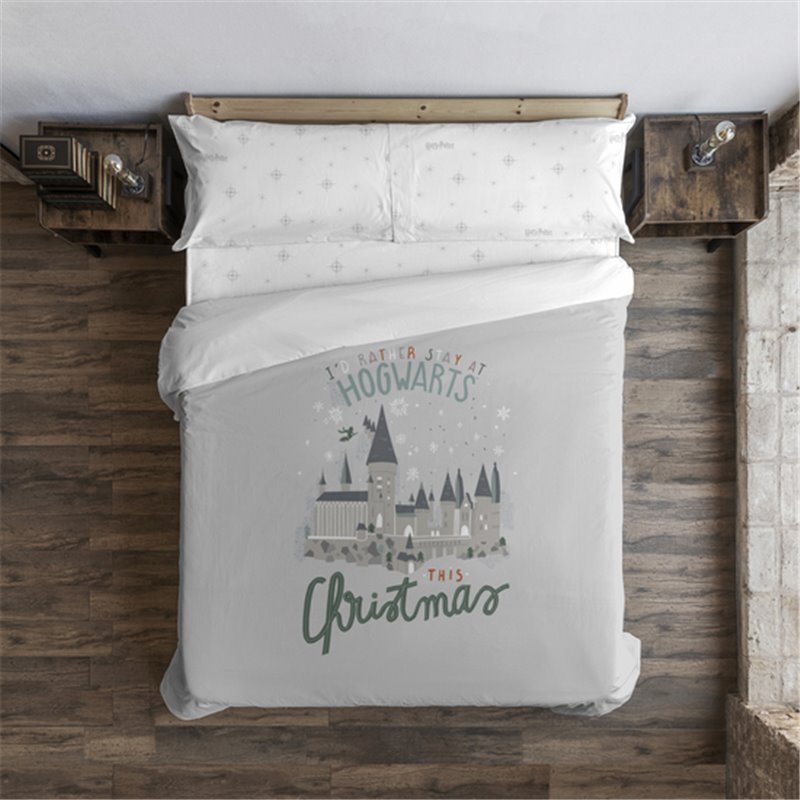 FUNDA NÓRDICA CON BOTONES HOGWARTS IN CHRISTMAS 80 (140X200 CM.)