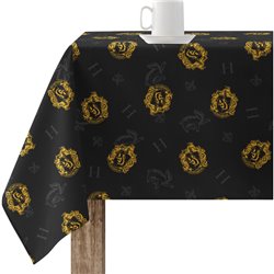 MANTEL RESINADO (TACTO PLASTIFICADO) ANTIMANCHAS MODELO HUFFLEPUFF SHIELD BLACK