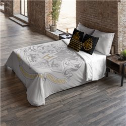 FUNDA NÓRDICA CON BOTONES 100% ALGODÓN MODELO HOGWARTS GREY PARA CAMA DE 90 ( 155X220 CM.)