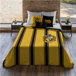 FUNDA NÓRDICA CON BOTONES 100% ALGODÓN MODELO HUFFLEPUFF RAYAS PARA CAMA DE 180 (260X240 CM)