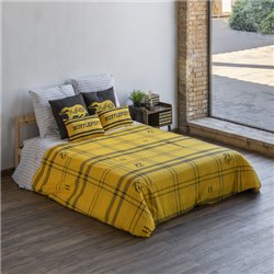 FUNDA NÓRDICA CON BOTONES 100% ALGODÓN MODELO HUFFLEPUFF CUADRO PARA CAMA DE 150/160 (240X220 CM)