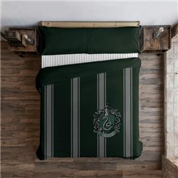 FUNDA NÓRDICA CON BOTONES 100% ALGODÓN MODELO SLYTHERIN RAYAS PARA CAMA DE 150/160 (240X220 CM)