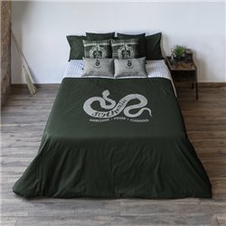 FUNDA NÓRDICA CON BOTONES 100% ALGODÓN MODELO SLYTHERIN VALUES PARA CAMA DE 90 ( 155X220 CM.)